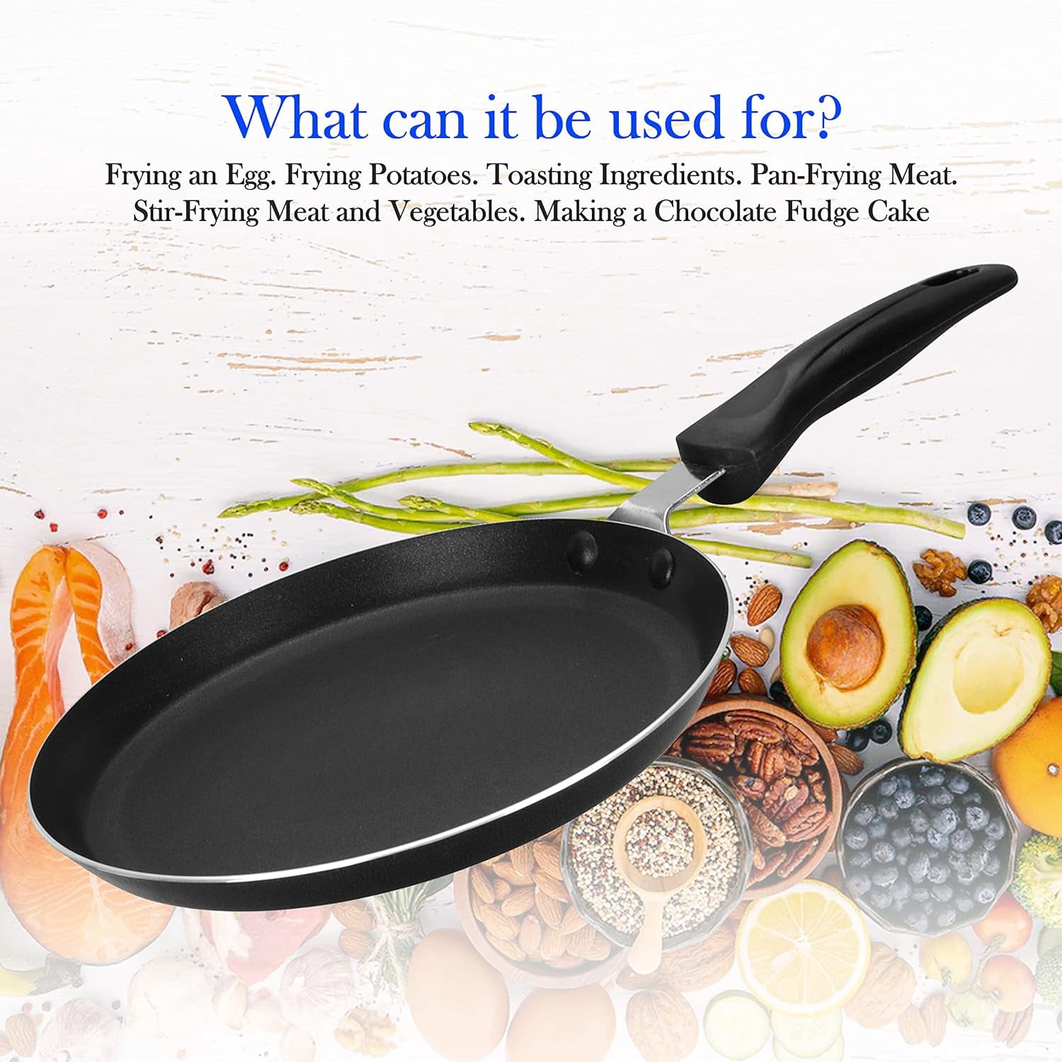 Griddle Pan Aluminum 12-Inch Nonstick Coating, Stove Top with Stay Cool Handle, Dishwasher Safe Gray