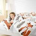 thumbnail image 4 of jejeloiu Cartoon Fox Bedding Comforter Set,Rustic Plant Twin Comforter Sets,White Orange Gray Bedding Set For Boys Teens,Luxury Bedroom Decor Reversible,2-Piece, 4 of 8