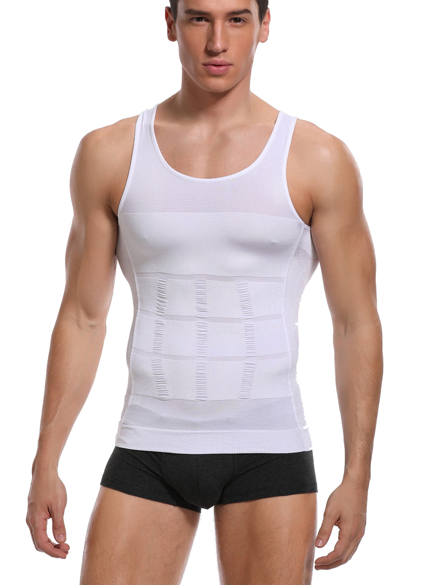 QRIC - QRIC Men's Slim Body Shaper Vests Shirt Abs Abdomen Slimming ...