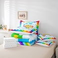 thumbnail image 5 of Feelyou Cartoon Colorful Puzzle Twin Bedding Sets 7-Piece, Kawaii Rainbow Cloud Bedding Comforter Set, Train Truck Vehicle Sheet Sets, Luxury Bedroom Decor, 5 of 7