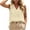 02-Beige, variant on Yutgune Women's V Neck Hollow Out Linen Cotton Tank Top Sleeveless Casual Summer Blouse Shirt