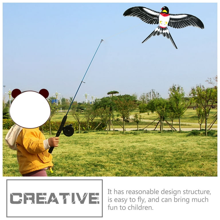 Swallow Bird Kite Easy to Fly Kite Outdoor Funny Kite for Kids with Fishing Pole (Random Color), Size: 12.99 x 7.87 x 0.39