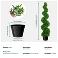 thumbnail image 4 of All-Year Green Artificial Spiral Boxwood Topiary, 3ft (2 Pieces), Maintenance-Free, Replaceable Leaves, Fake Outdoor Plant, with Steel Frame for Indoor, Outdoor Decoration, 4 of 9