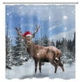 thumbnail image 3 of HVEST Winter Christmas Deer Shower Curtain with Snow Pine Tree Forest Design - Funny Rustic Farmhouse Bathroom Decor, Waterproof Polyester Fabric, Includes 12 Hooks, 72x78 Inches, 3 of 7
