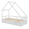 thumbnail image 5 of Clearance! Extending Daybed with Two Drawers, Wooden House Bed with Drawers, White, 5 of 9