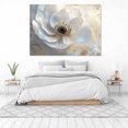 thumbnail image 3 of Mudket White and Grey Flower with Gold Accents Canvas Wall Art, Framed Floral Print, Ready to Hang Wall Decor for Living Room Bedroom, Elegant Artwork - 12"L x 8"W, 3 of 10