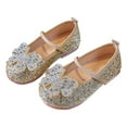 thumbnail image 3 of Splozh Girls Mary Jane School Uniform Shoes Sequin Non-Slip Flats Princess Shoes for Toddler/Little Kid/Big Kid,Rose Gold 3, 3 of 6