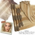 thumbnail image 6 of Benehair 100% Remy Human Hair Clip In Human Hair Extensions Full Head 8 Pcs Invisible Highlight Hair Straight Mixed Color Hair Extensions US 8A Quality CLEARANCE, 6 of 11