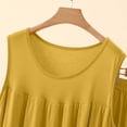 thumbnail image 4 of Women's 2 Piece Modal Loungewear Set Tiered Ruffle Sleeveless Top with High Waist Shorts Soft Breathable Outfit for Summer Yellow XL(XL), 4 of 5