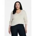 thumbnail image 4 of Time and Tru Women's V Neck Sweater, Lightweight, Sizes XS-XXXL, 4 of 7