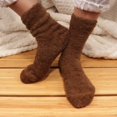 thumbnail image 3 of BambooMN Women's Super Soft and Cozy Feather Light Fuzzy Socks - Brown - 4 Pairs, 3 of 4