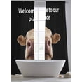 thumbnail image 6 of Funny Cow Sheer Curtains 108 Inches Long 2 Panels Set, Window Sheer Curtains for Living Room/Bedroom, Welcome To OUR Place Modern Retro Light Filtering Rod Pocket Curtain 52''x108''x2, 6 of 8
