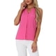 thumbnail image 4 of INSPIRAR CHIC Blusa sin mangas de gasa con cuello en V para oficina de mujeres S Rosa intenso, 4 of 6