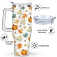 thumbnail image 3 of 40oz Fall Tumbler with Handle & Straw - Insulated Stainless Steel Travel Mug,Leakproof,Cup Holder Friendly,Dishwasher Safe,for Hot/Cold Drinks., 3 of 9