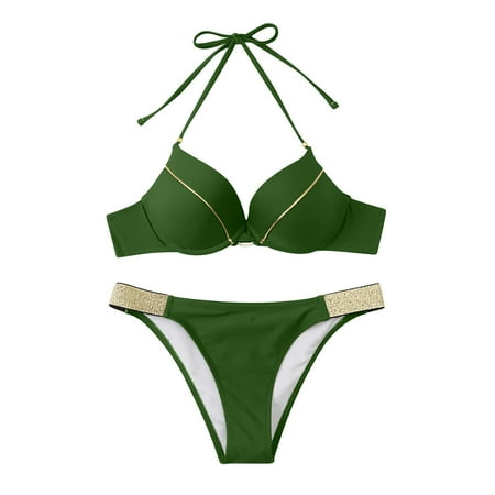 

Women s Sexy Swimsuit Sport Bras and Swim Bottom Two Piece Set Cheeky Brazilian Bikinis Seaside Beach Bathing Suit