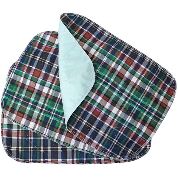 Platinum Care Pads 1 PACK - Plaid Small Washable Chair Pad Bed Pad / Small Reusable Incontinence Chair Underpad 17x24 - Perfect For Children And Adults Incontinence Protection