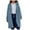 Blue#01, variant on Wowcloth Womens Casual Pea Coat Long Sleeve Mid-Long Overcoats Womens Trendy Hooded Outwear Open Front Wool Coat With Pockets