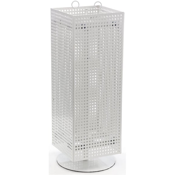 Displays2go Counter Pegboard Spinner Rack, Magnetic, 28 Inch, White Steel (MD4PCTWH)