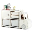 thumbnail image 2 of Costway Organizador de Juguetes para Niños Estantería Infantil Forma de Camión con 2 Contenedores 2 Cajones Armario 110 x 32 x 66 cm Beige, 2 of 10