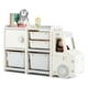 thumbnail image 2 of Costway Organizador de Juguetes para Niños Estantería Infantil Forma de Camión con 2 Contenedores 2 Cajones Armario 110 x 32 x 66 cm Beige, 2 of 10