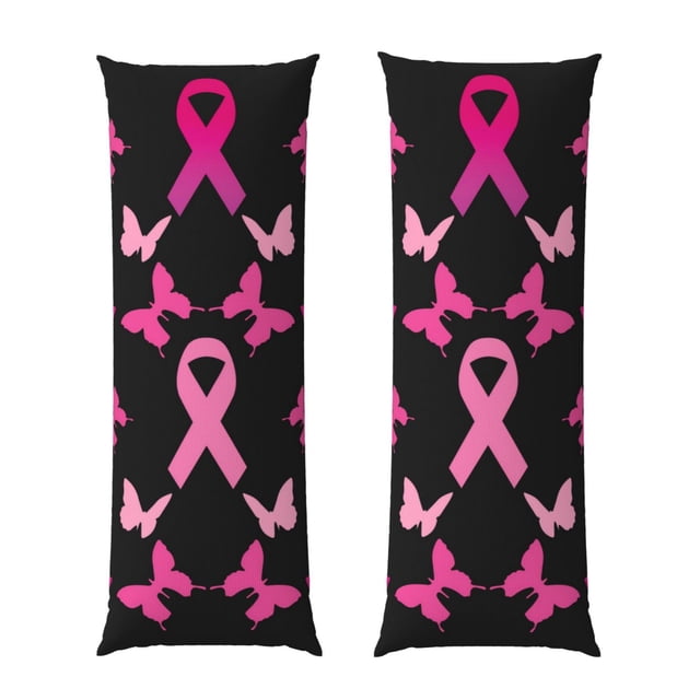 Fotbe Breast Cancer Funda para Almohada Corporal con Diseño, Funda de Microfibra Ultrasuave de 20x54 Pulgadas, Ropa de Cama Elegante