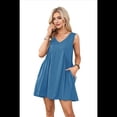 thumbnail image 2 of Vestido Mini Sin Mangas Azul S, 2 of 7