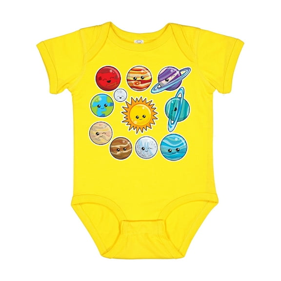 Inktastic Happy Sun Moon and Planets Boys or Girls Baby Bodysuit