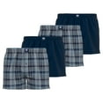 thumbnail image 1 of CECEBA calzoncillos tejidos para hombre, paquete de 4 - ropa interior, pantalones, algodón, logo, a cuadros, unicolor Azul XL (X-Large), 1 of 3