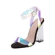 thumbnail image 2 of Zapatos de tacón alto para mujer, sandalias informales con punta en pico y hebilla en el tobillo, zapatillas de cristal transparente Wmkox8yii  nm2584, 2 of 9