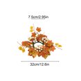 thumbnail image 3 of Artificial Maple Leaf Candle Holder Set, Fall Wreath Centerpiece For Table, Thanksgiving Party, Or Halloween Decoration, 3 of 6