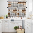 thumbnail image 3 of Vintage Wood Grain Kitchen Curtains Valances and Tiers Set of 3 Gray Brown Board Farmhouse Tier Curtains and Valance with Rod Pocket for Small Windows, 27.5"x24", 3 of 9