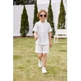 thumbnail image 5 of Arshiner Toddler Boy Clothes Summer Outfits Short Sleeve Button Down Shirt and Shorts Set with Pockets Light Blue 6-7 Years, 5 of 7