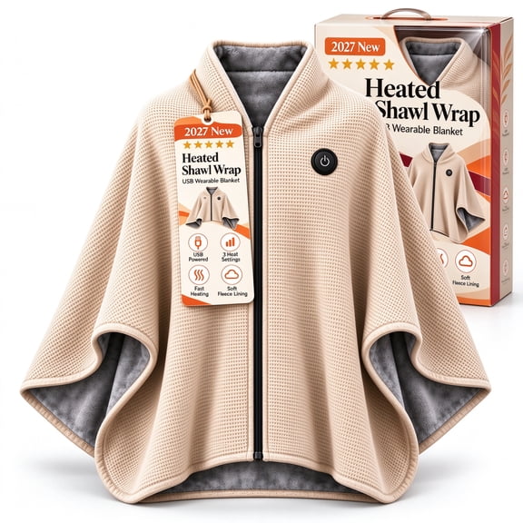 2027 New Heated Shawl Wraps for Women, Portable USB Heated Blanket Shawl with 3 Heat Settings & Fast Heating, Home Outdoor Office Use