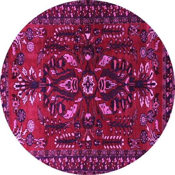 Ahgly Company Indoor Round Persian Pink Traditional Area Rugs, 8' Round