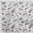thumbnail image 4 of Soimoi Instruments de Musique Imprimés, Tissu en Toile de Polyester, Tissu de Couture pour Déco au Mètre 56 Pouces de Large, Tissu Décoratif pour Rideaux Sacs Fourre-Tout, Blanc, 4 of 5