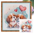 thumbnail image 1 of Kit Punto Cruz Con Perro Y Corazón Hilo Algodón Ecológico Bordado 11CT 50x50cm, 1 of 9