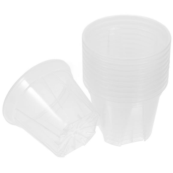LEORX 10Pcs Large Clear Orchid Pots with Breathable Design for Optimal Plant Air Circulation