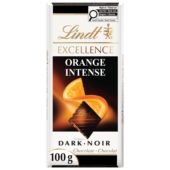 Lindt EXCELLENCE Orange Intense Dark Chocolate Bar, 100 Grams