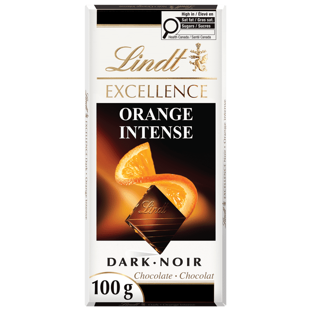 Lindt EXCELLENCE Orange Intense Dark Chocolate Bar, 100 Grams