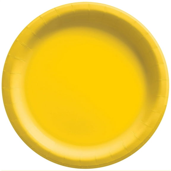 Amscan 65016.09 Yellow Sunshine Round Paper Plates - 8.5", 20 Ct
