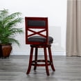 thumbnail image 4 of Cherry Colored Swivel Stool / Countertop or Bar / Metal Foot Plates for Protection, 4 of 6