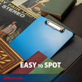 Clipboard made from recycled plastic, holds 8.5x11 sheets, blue