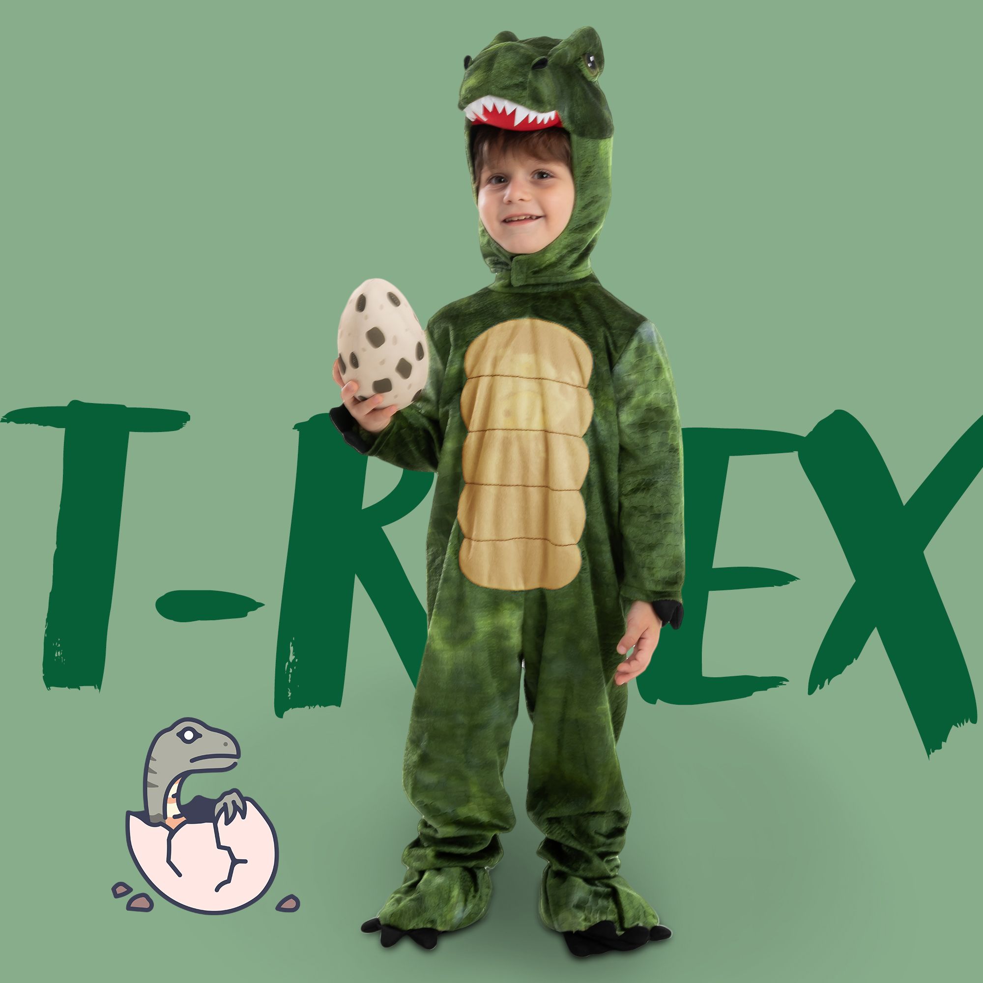 Joyfy Halloween T-Rex Dinosaur Costume with Eggs for Kids photo 5