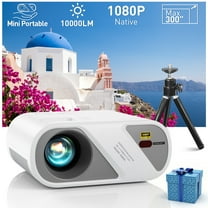 Native 1080P Support Projector, 9500LM Full HD Movie Projector,300" Display 4k Home Video Projector[Projector Screen and Tripod Included],Mini Projector Compatible with HDMI/USB/TV Stick