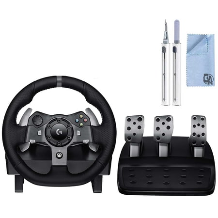 Logitech Driving Force G920 Steering Wheel and Pedals  941-000123 (Steering Wheel and Pedals f/PC and Xbox One) BOLT AXTION Bundle Like New