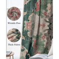 thumbnail image 3 of Pink Green Boho Kitchen Curtains Abstract Medieval Vintage Ethnic Floral Cafe Short Curtains for Bathroom Blackout Window Curtain Small Window Treatment Drapes for Bedroom Living Room 27.5"x39"x2, 3 of 9
