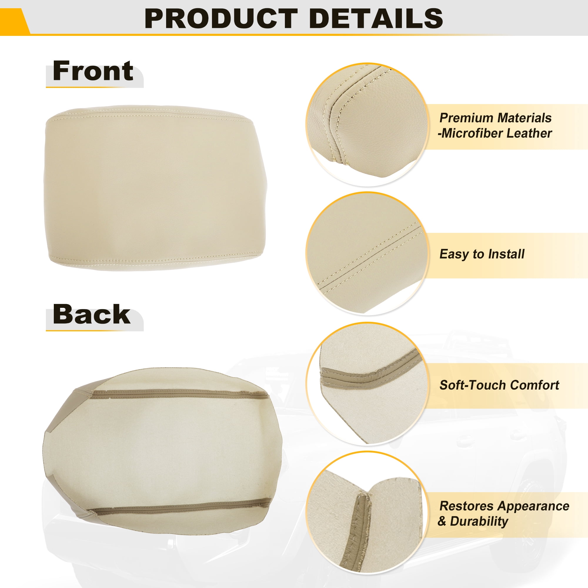 Unique Bargains Console Armrest Cover for Toyota 4Runner 2010-2023 Beige