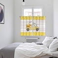 thumbnail image 3 of Bee Truck Kitchen Curtains Window Panels, Yellow Honey Daisy Floral Plaid Wooden Grain Insulated Window Treatment Curtain, Grommet Curtains for Bedroom/Living Room/Bathroom, 2 Piece 52"Wx63"L, 3 of 8