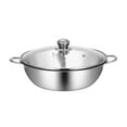 thumbnail image 4 of DOLITY Hot Pot Pan Dish with Lid Shabu Shabu Divider Hot Pot Kitchenware Cookware Stock 28cm 2 compartments, 4 of 9