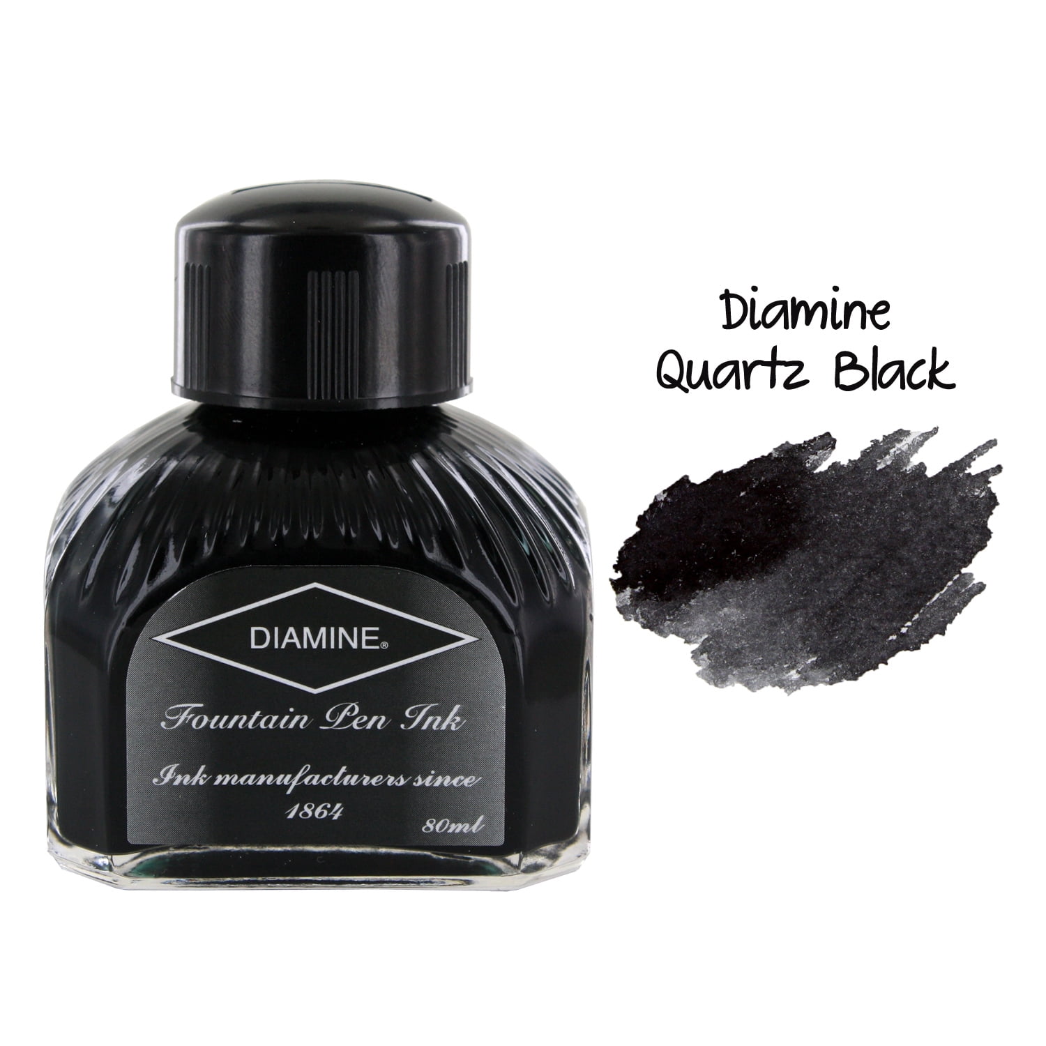 Diamine Fountain Pen Bottled Ink, 80ml Quartz Black
